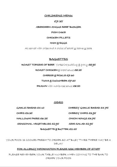 Food and Drinks Menus | The Foresters Arms in Brockenhurst New Forest